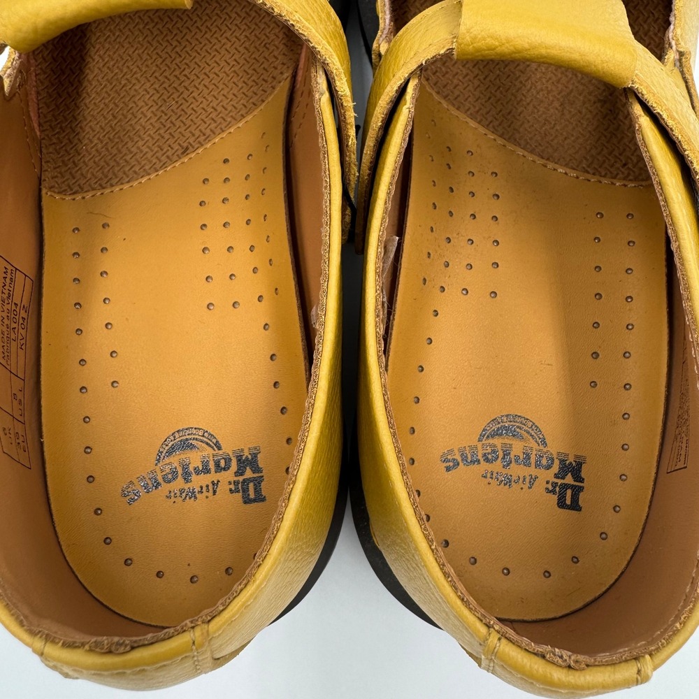 Dr. Martens Polley Mary Jane Mustard Yellow Virginia Leather Shoes Womens 8 - Picture 5 of 6
